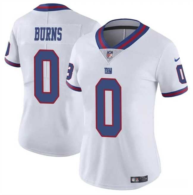 Women%27s New York Giants #0 Brian Burns White Stitched Jersey Dzhi